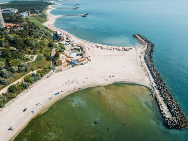 Neptun-Olimp Resort, Karadeniz Romanya hava dron görünümü
