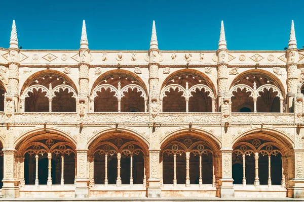 耶罗尼莫斯希罗尼米茨修道院的圣杰罗姆秩序在里斯本 葡萄牙建于葡萄牙晚期哥特式曼努埃尔建筑风格 图库图片
