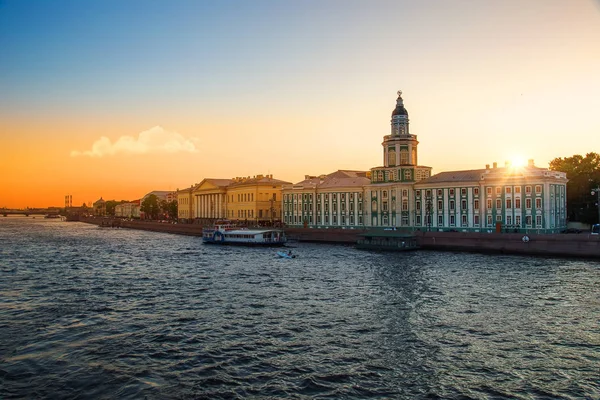 São Petersburgo Rússia Museu Kunstkamera Pôr Sol Noite — Fotografia de Stock