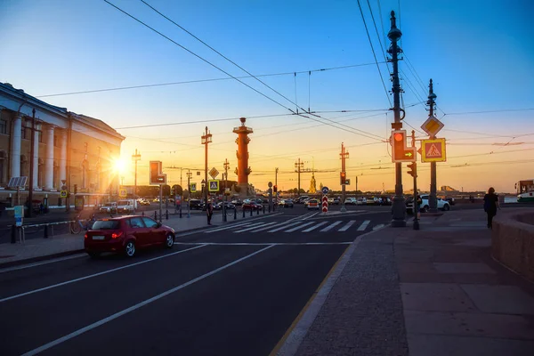 Centro Histórico São Petersburgo Rússia Vista Cuspo Ilha Vasilievsky Ponte — Fotografia de Stock