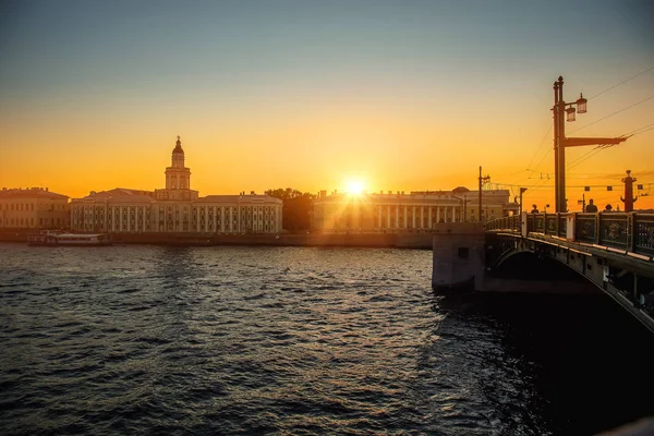 Centro Histórico São Petersburgo Rússia Vista Cuspo Ilha Vasilievsky Ponte — Fotografia de Stock