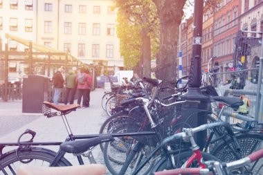 Stockholm, İsveç'in avlusuna bisiklet