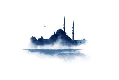 Ayasofya, İstanbul, Türkiye. Suluboya çizimi. 