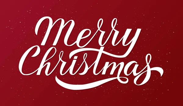 Buon Natale Calligrafia Lettering Sfondo Rosso Celebrazione Citazione Disegnata Mano — Vettoriale Stock