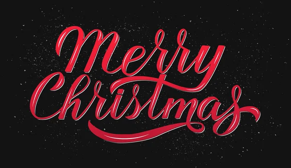 Feliz Natal Caligrafia Lettering Fundo Preto Citação Celebração Pintado Mão — Vetor de Stock