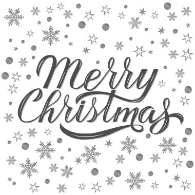 Neşeli Noel tebrik kartı. El yazı çekilmiş. Altın Holida