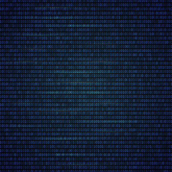 Código binario fondo azul brillante. Código de programación. Red oscura c — Archivo Imágenes Vectoriales