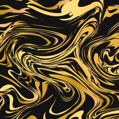 Mermer doku arka plan siyah ve altın. Sıvı akışı etkisi zemin. Suluboya resim lekeleri. Ebru yüzey vektör çizim. Tasarım projeleri için şablonu düzenlemek kolay.