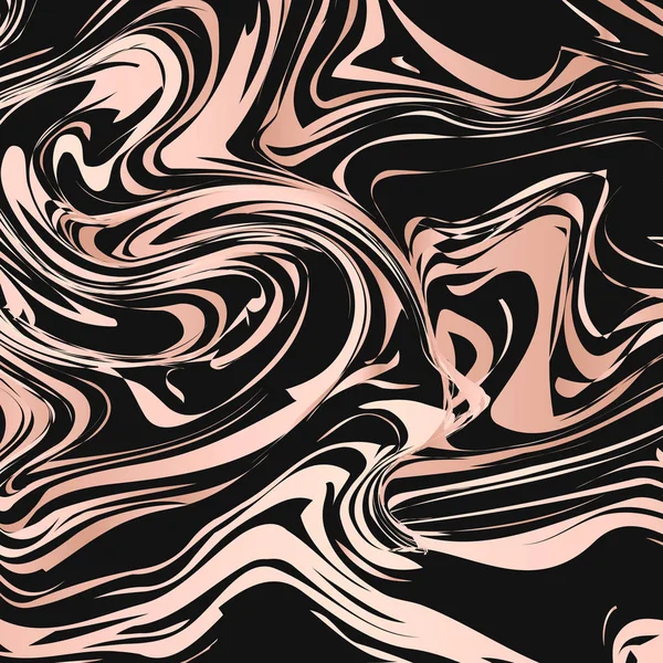 Efecto Flujo Líquido Fondo Abstracto Fondo Textura Mármol Negro Oro — Vector de stock