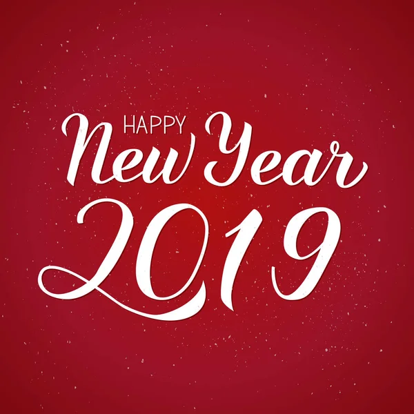 Feliz Año Nuevo 2019 Escribiendo Sobre Fondo Rojo Con Nieve — Vector de stock