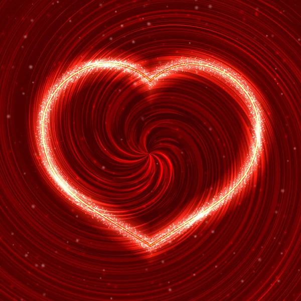 Joyeuse Saint Valentin Carte Vœux Rose Avec Coeur Néon Sur — Image vectorielle