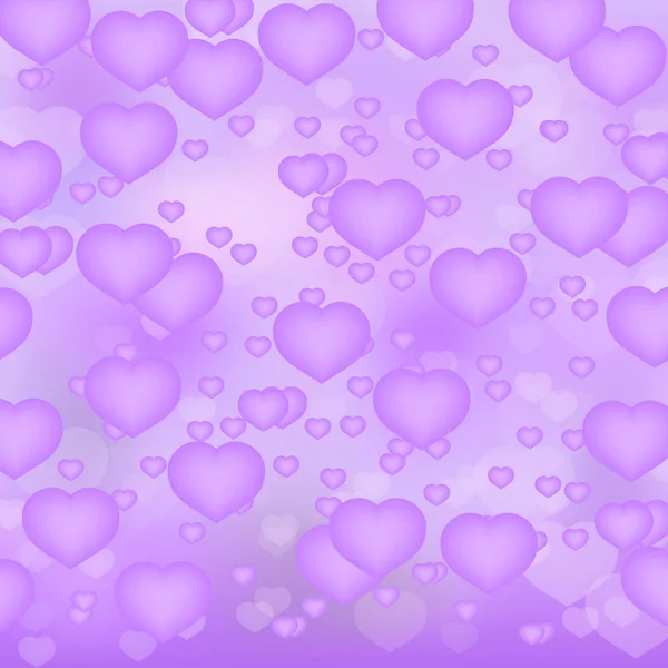 Coeurs Ultra Violets Fond Carte Voeux Brillante Saint Valentin Illustration — Image vectorielle