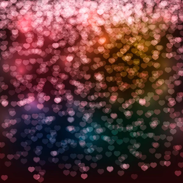 Corações Cair Confetes Num Fundo Escuro Dia Dos Namorados Brilhante —  Vetores de Stock