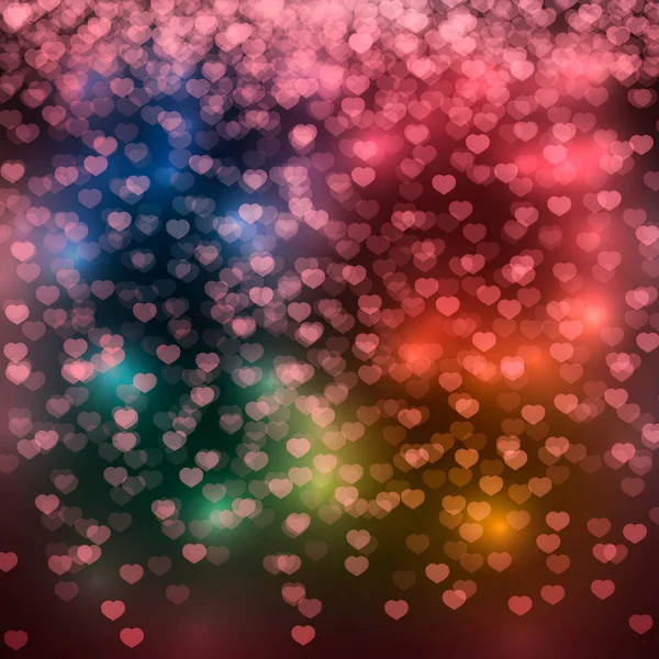 Dia Dos Namorados Confete Brilhante Fundo Escuro Cartão Saudação Com — Vetor de Stock
