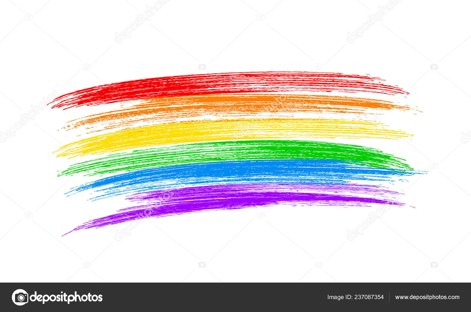 Brush Strokes Colors Rainbow Isolated White Lgbt Community Flag Symbol Stock Vector Image By