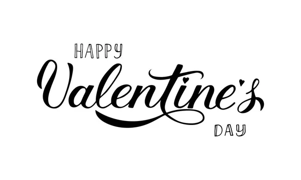 Feliz Día San Valentín Caligrafía Letras Aisladas Blanco Cartel Celebración — Vector de stock