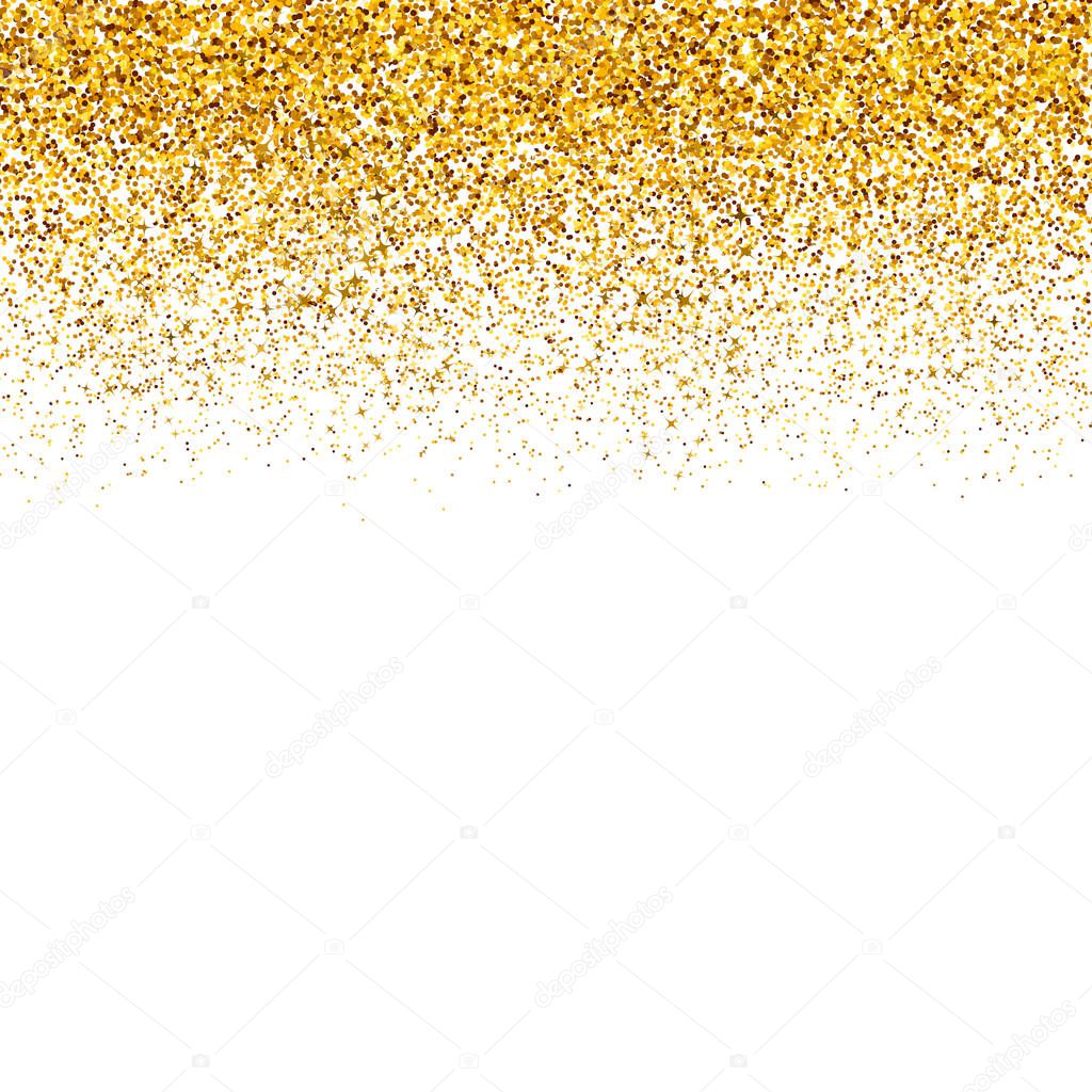 Gold Confetti Vector Background Falling Golden Dots Border Isolated