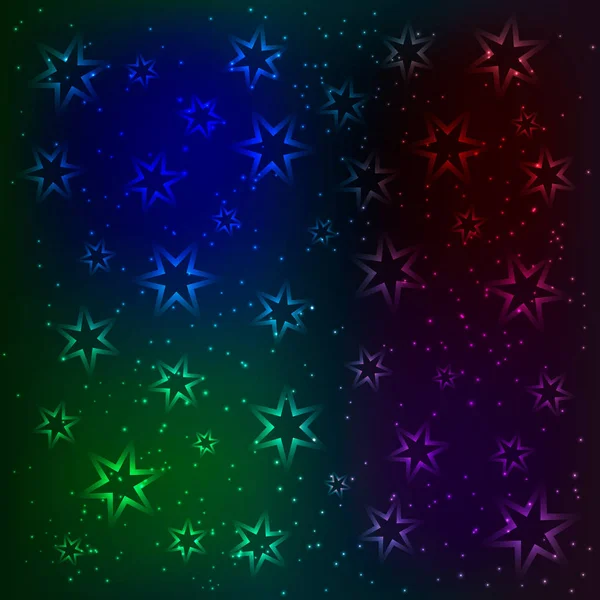 Motif Magique Étoiles Brillantes Particules Scintillantes Fond Spatial Modèle Conception — Image vectorielle