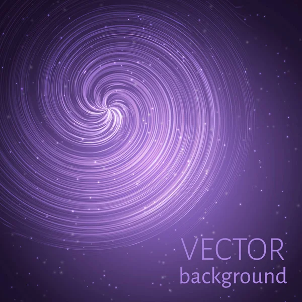 Sfondo Astratto Cosmico Ultra Violetto Illustrazione Vettoriale Particelle Spirale Scintillanti — Vettoriale Stock