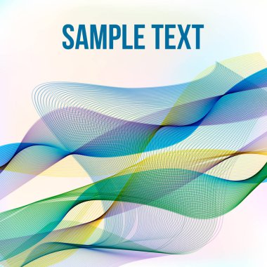 Colorful moving wavy lines. Abstract wave background. Easy to edit design template for your artworks.