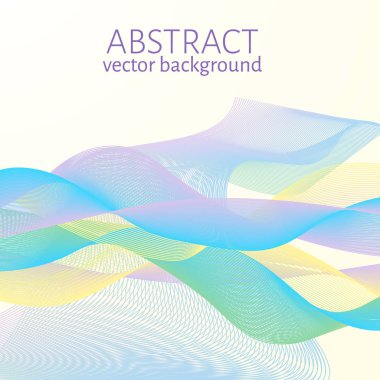 Colorful moving wavy lines. Abstract wave background. Easy to edit design template for your artworks.