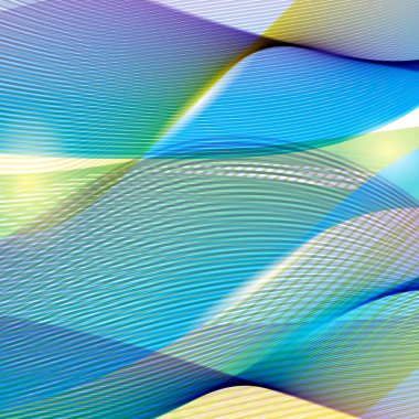 Colorful moving wavy lines. Abstract wave background. Easy to edit design template for your artworks.