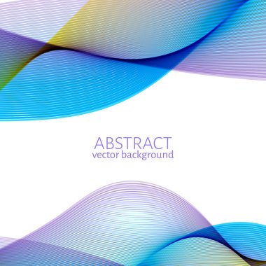 Colorful moving wavy lines. Abstract wave background. Easy to edit design template for your artworks.