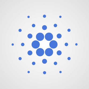Beyaz arka plan Cardano cryptocurrency sembolü. Dijital para. Sanal para. Blockchain güvenli temel. İş projeleri için kullanımı kolay tasarım şablonu.