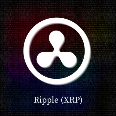 Karanlık ikili kod arka plan dalgalanma sembolü. Cryptocurrency simgesi. Sanal dijital para. Blockchain kavramı. Kolay vektör öğesi tasarım Web siteleri, sosyal medya, apps, logo vb için.