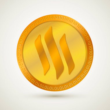 Gerçekçi altın Steem simgesi izole. Cryptocurrency. Dijital para. Sanal para. Altın sikke. Blockchain teknoloji. Kolay vektör öğesi tasarım Web siteleri, sosyal medya, apps, vb.