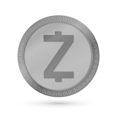 Gerçekçi gümüş Zcash simgesi üzerinde beyaz izole. Dijital para incelemesi. Cryptocurrency sikke ve Blockchain teknoloji kavramı. Kolay vektör şablon web siteleri, sosyal medya, uygulamalar için.