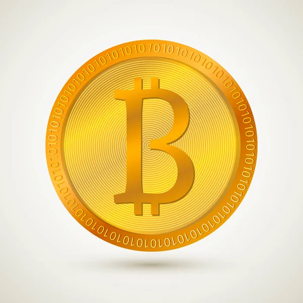 Gerçekçi altın bitcoin simgesi üzerinde beyaz izole. Cryptocurrency. Dijital para. Sanal para. Altın sikke. Blockchain teknoloji. Kolay vektör öğesi tasarım Web siteleri, sosyal medya, apps, vb.