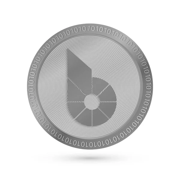 Icono Realista Bitshares Plata Aislado Blanco Minería Moneda Digital Criptomoneda — Vector de stock