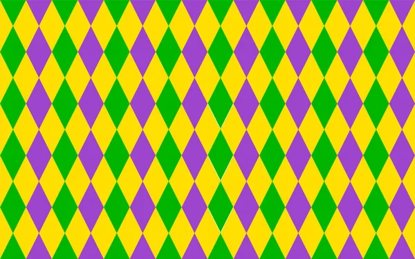 Traditionelle Mardi Gras Nahtlose Muster Grün Lila Und Gelb Geometrischer — Stockvektor