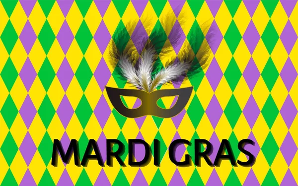 Традиційний Марді Грас Безшовний Візерунок Зелений Фіолетовий Жовтий Геометричний Векторний — стоковий вектор