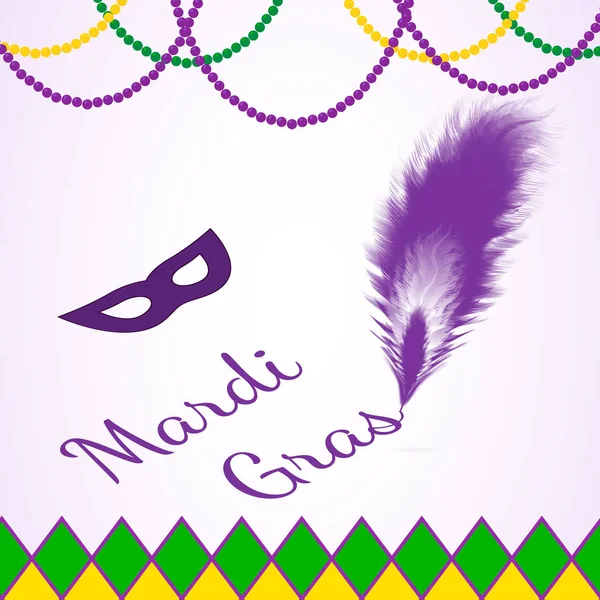 Ilustración Vectorial Carnaval Mardi Gras Con Escritura Plantilla Diseño Fácil — Vector de stock