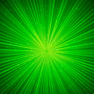 Parlak çizgiler sonsuza kadar uzanan. Işık ışınları. Yeşil St. Patrick's günü soyut vektör arka plan. Basit-e doğru senin sanat için tasarım şablonunu düzenleme.