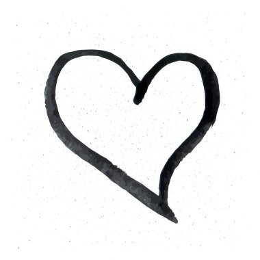 Grunge kalp şekli içinde suluboya boyalı. Elle çizilmiş kalp. Dokulu yarı ton fırça darbesi. Sevgililer günü işareti. Aşk sembolü. Kolay vektör öğesi tasarım düzenlemek.