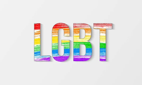 Lgbt コミュニティ フラグ レズビアン プライド バイセクシャル トランスジェンダーの社会運動のシンボルです 鉛筆のストローク テクスチャの虹の色 簡単にベクター — ストックベクタ