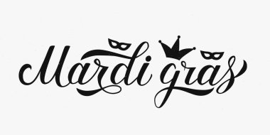 Mardi Gras hat yazı ver. FAT veya Shrove Salı işaret retro tarzı içinde. New Orleans'ın geleneksel karnaval. Kolay vektör öğesi tasarım afiş, el ilanı, yeni yıl eğlencesi daveti, vb düzenlemek