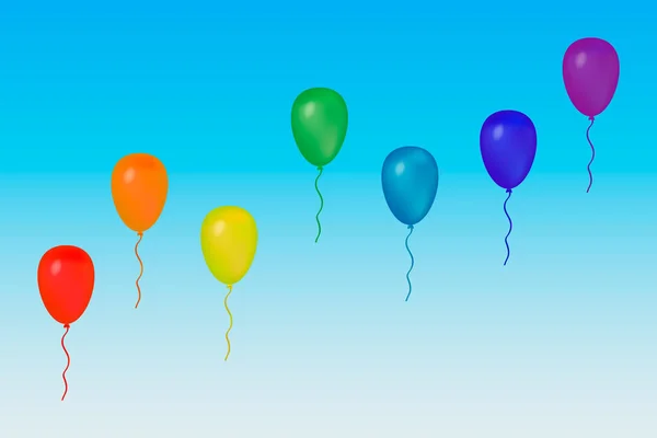 Regenbogen Set Luftballons Für Ihre Projekte Vektorillustration — Stockvektor