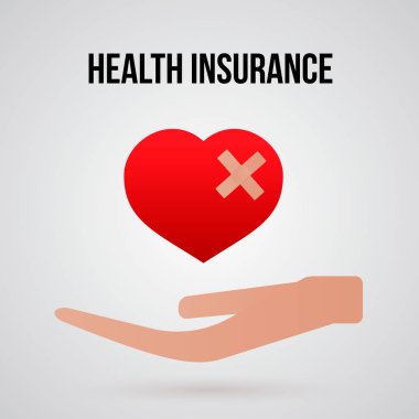 Sağlık sigortası vektör çizim düz tarzı. Koruma sağlık, sağlık, sağlık hizmeti, tıp, sağlıklı yaşam konsepti. Basit-e doğru iş projeleriniz için tasarım şablonunu düzenleme.