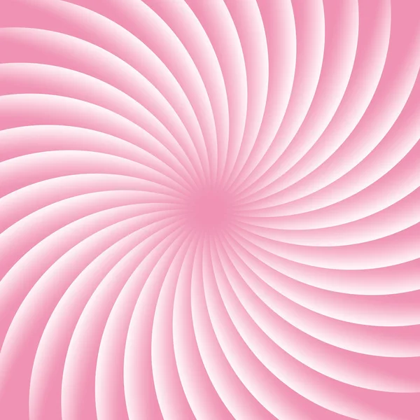 淡いピンクと白の催眠スパイラルが回転します 抽象的な背景をクルクル回します 目の錯覚 催眠のサイケデリックなベクター イラストです 同心光線 — ストックベクタ