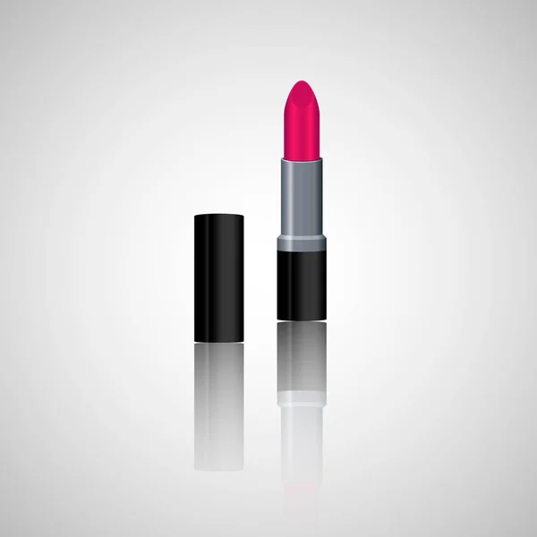 Lápiz Labial Rosa Realista Con Reflejo Accesorio Maquillaje Ilustración Vectores — Vector de stock