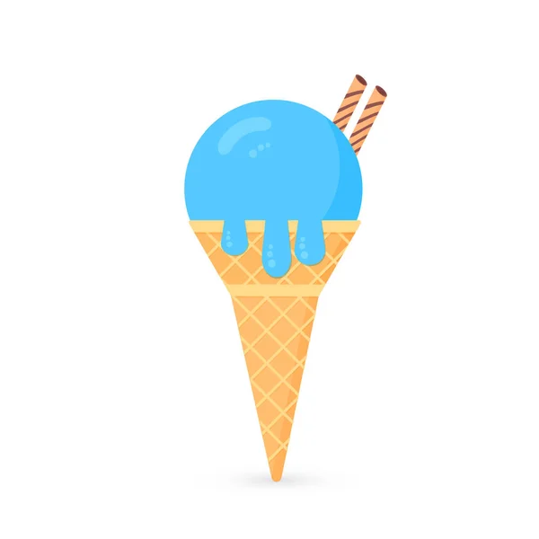 Mignon Dessin Anime Creme Glacee Cone Boule Glace Vanille Avec Image Vectorielle Par Designergraphic84 C Illustration 240589260