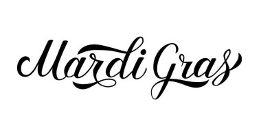 Mardi Gras hat yazı üzerine beyaz izole ver. New Orleans'ın geleneksel karnaval. Yağ veya Shrove Salı işareti. Kolay vektör öğesi tasarım afiş, el ilanı, yeni yıl eğlencesi daveti, vb düzenlemek