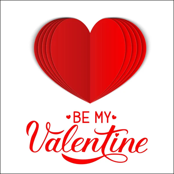 Tarjeta Felicitación Del Día San Valentín Con Caligrafía Con Letras — Vector de stock