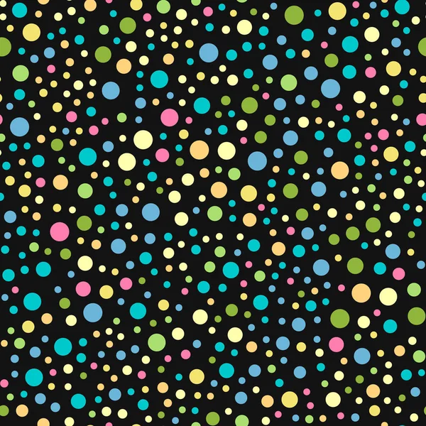 Confettis Colorés Sur Motif Sans Couture Noir Fête Arrière Plan — Image vectorielle