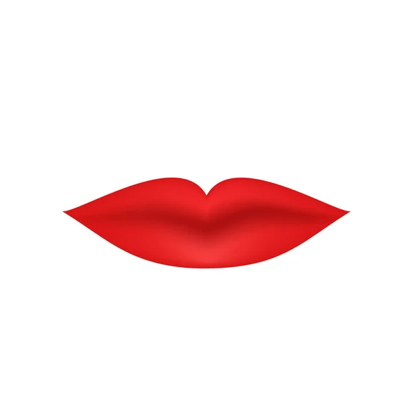 Labios Sexy Rojos Realistas Aislados Sobre Fondo Blanco Icono Labio — Vector de stock