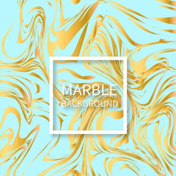 Light Blue Gold Marble Texture Background Liquid Effect Backdrop Imitations — Stock Vector